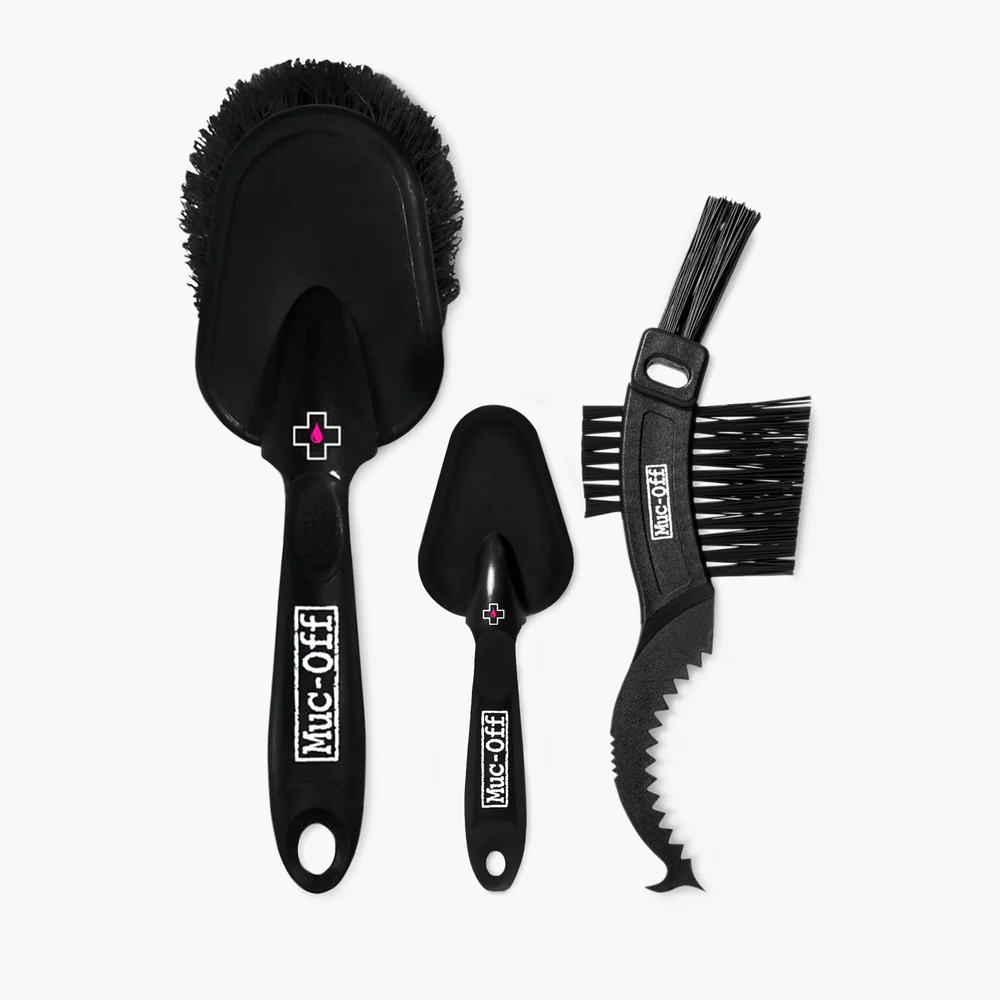 3 CEPILLOS MUC-OFF GANCHO CASSETTE+EN PROFUNDIDAD+SUAVE (3xPREMIUM BRUSH KIT)