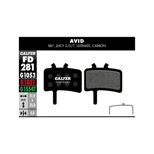  GALFER Standard MTB BRAKE PAD AVID JUICY - CARBON - Negro - G1053 
